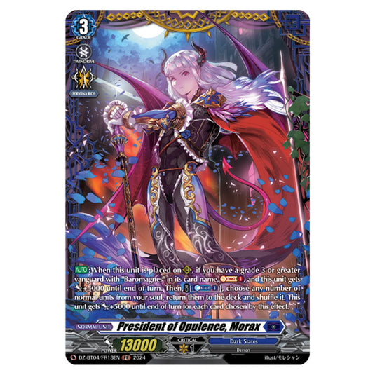 President of Opulence, Morax DZ-BT04/FR13EN card from the Cardfight!! Vanguard set Destined Showdown