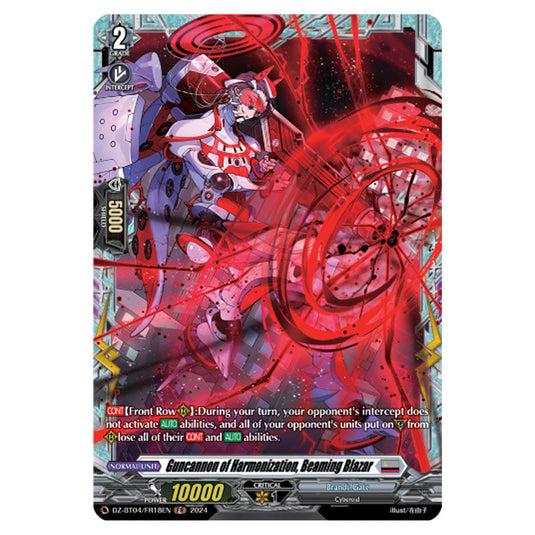 Guncannon of Harmonization, Beaming Blazar DZ-BT04/FR18EN card from the Cardfight!! Vanguard set Destined Showdown