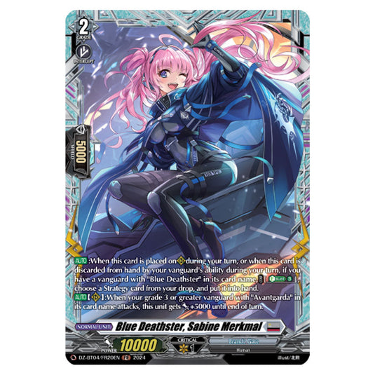 Blue Deathster, Sabine Merkmal DZ-BT04/FR20EN card from the Cardfight!! Vanguard set Destined Showdown