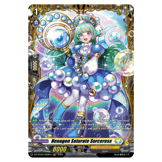 Henagon Saturate Sorceress DZ-BT04/FR28EN card from the Cardfight!! Vanguard set Destined Showdown