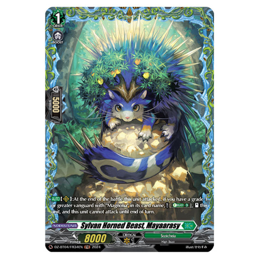 Sylvan Horned Beast, Mayaarasy DZ-BT04/FR34EN card from the Cardfight!! Vanguard set Destined Showdown