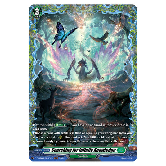 Searching for Infinity Knowledge DZ-BT04/FR40EN card from the Cardfight!! Vanguard set Destined Showdown