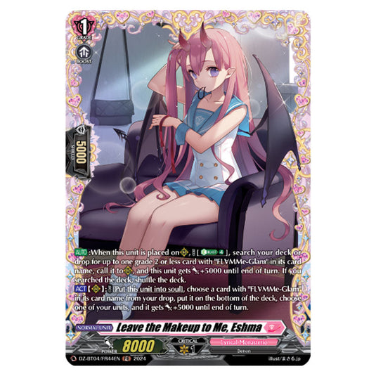 Leave the Makeup to Me, Eshma DZ-BT04/FR44EN card from the Cardfight!! Vanguard set Destined Showdown