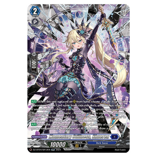 Momentary Stillness, Shueren DZ-BT04/SR12EN card from the Cardfight!! Vanguard set Destined Showdown