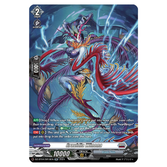 Gravidia Winona DZ-BT04/SR18EN card from the Cardfight!! Vanguard set Destined Showdown