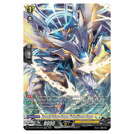 Heavenly Defense Dragon, Wedgeffluence Dragon DZ-BT04/SR27EN card from the Cardfight!! Vanguard set Destined Showdown