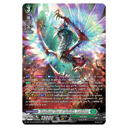 Destined One of Infinity, Levidras DZ-BT04/SR29EN card from the Cardfight!! Vanguard set Destined Showdown