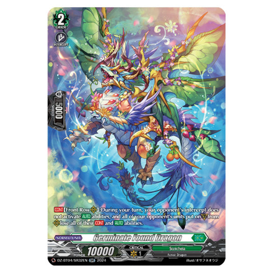 Germinate Found Dragon DZ-BT04/SR32EN card from the Cardfight!! Vanguard set Destined Showdown