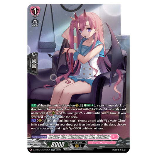 Leave the Makeup to Me, Eshma DZ-BT04/SR42EN card from the Cardfight!! Vanguard set Destined Showdown