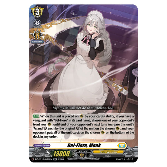Bel-Fiore, Meak DZ-BT14/034EN card from the Cardfight!! Vanguard set Envoys of the Crimson Moon