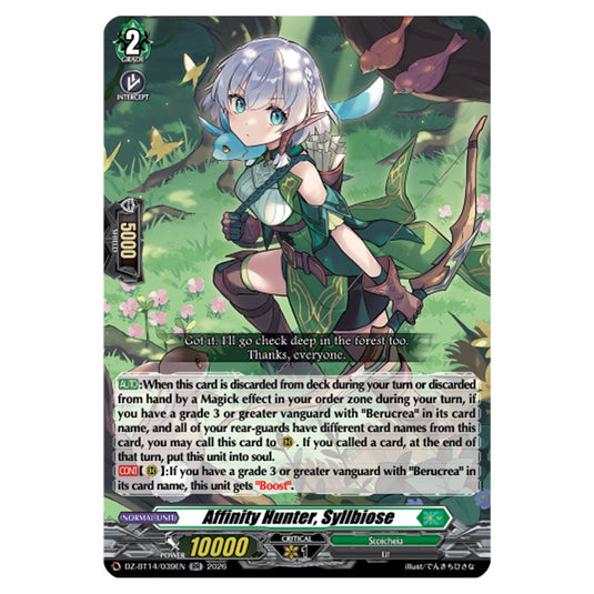 Affinity Hunter, Syllbiose DZ-BT14/039EN card from the Cardfight!! Vanguard set Envoys of the Crimson Moon
