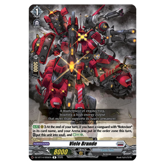 Viele Brande DZ-BT14/055EN card from the Cardfight!! Vanguard set Envoys of the Crimson Moon