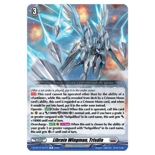 Librate Wingman, Trisdia DZ-BT14/057EN card from the Cardfight!! Vanguard set Envoys of the Crimson Moon