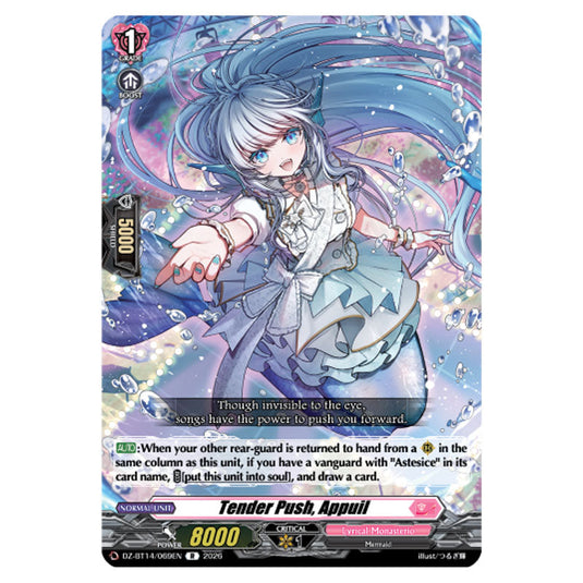 Tender Push, Appuil DZ-BT14/069EN card from the Cardfight!! Vanguard set Envoys of the Crimson Moon