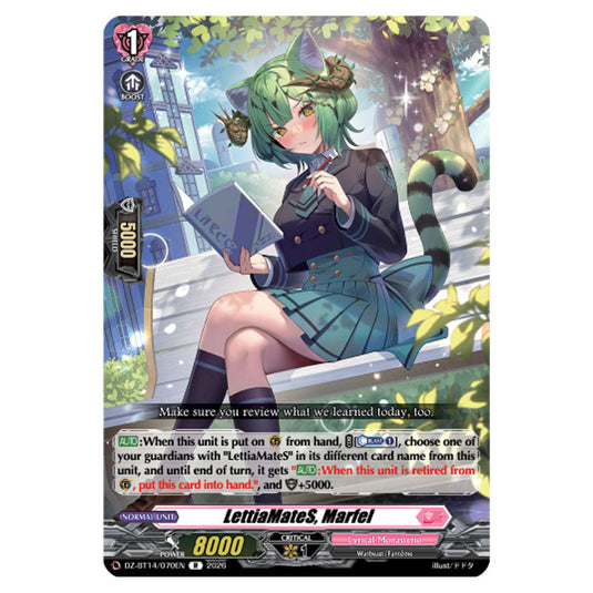 LettiaMateS, Marfel DZ-BT14/070EN card from the Cardfight!! Vanguard set Envoys of the Crimson Moon