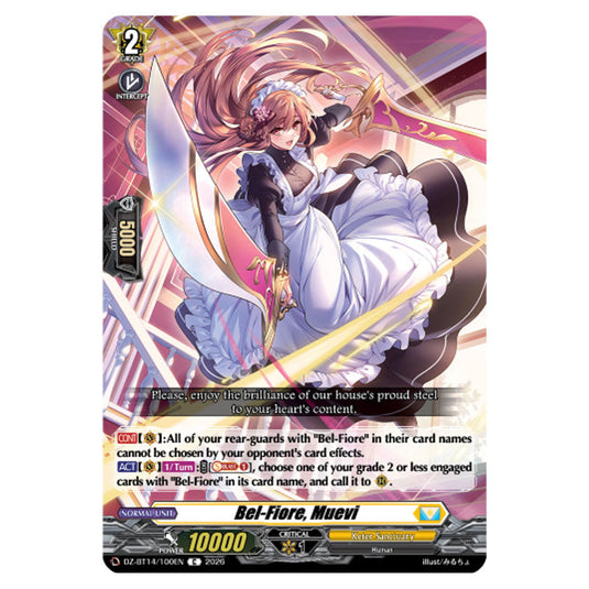 Bel-Fiore, Muevi DZ-BT14/100EN card from the Cardfight!! Vanguard set Envoys of the Crimson Moon