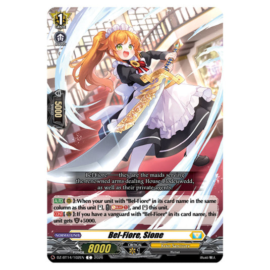 Bel-Fiore, Sione DZ-BT14/102EN card from the Cardfight!! Vanguard set Envoys of the Crimson Moon