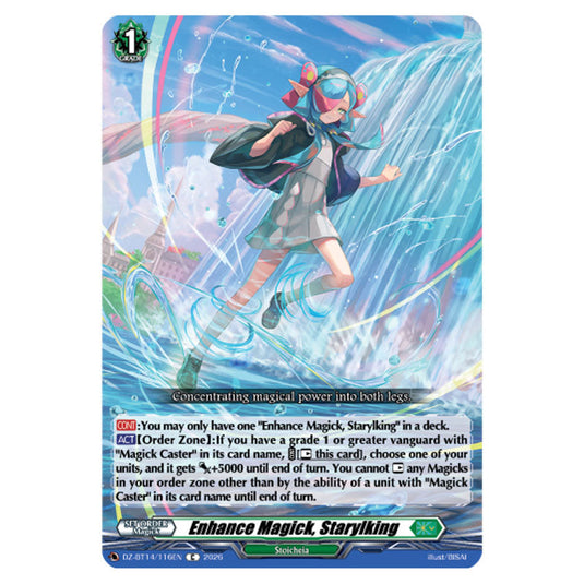 Enhance Magick, Starylking DZ-BT14/116EN card from the Cardfight!! Vanguard set Envoys of the Crimson Moon