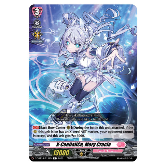 X-CeeDaNCe, Mery Cracia DZ-BT14/117EN card from the Cardfight!! Vanguard set Envoys of the Crimson Moon