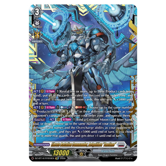 Librate Battalion Commander, Aelquilibra "Fantôme" DZ-BT14/FFR10EN card from the Cardfight!! Vanguard set Envoys of the Crimson Moon