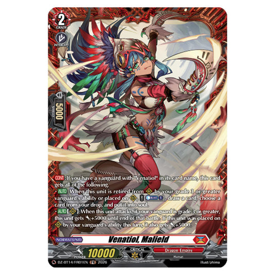 Venatiol, Malield DZ-BT14/FR01EN card from the Cardfight!! Vanguard set Envoys of the Crimson Moon