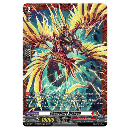 Chondrule Dragon DZ-BT14/FR05EN card from the Cardfight!! Vanguard set Envoys of the Crimson Moon