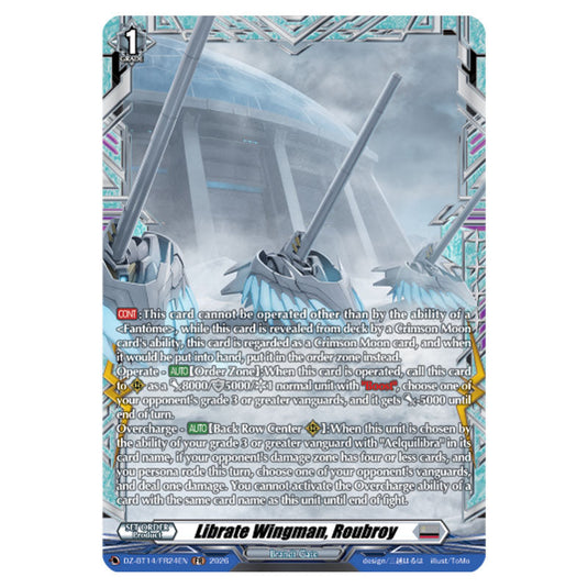 Librate Wingman, Roubroy DZ-BT14/FR24EN card from the Cardfight!! Vanguard set Envoys of the Crimson Moon
