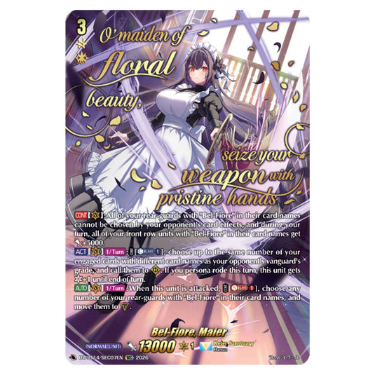 Bel-Fiore, Maier DZ-BT14/SEC07EN card from the Cardfight!! Vanguard set Envoys of the Crimson Moon