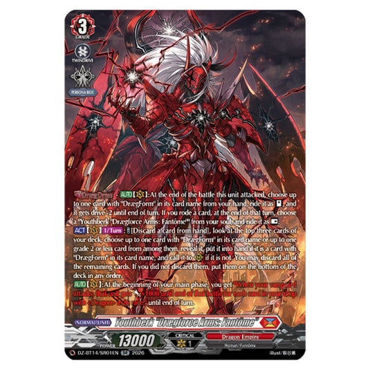 Youthberk "Drægforce Arms: Fantôme" DZ-BT14/SR01EN card from the Cardfight!! Vanguard set Envoys of the Crimson Moon