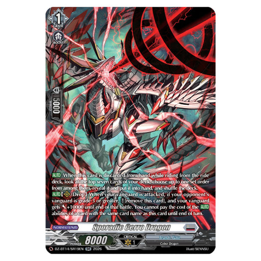 Sporadic Cerro Dragon DZ-BT14/SR19EN card from the Cardfight!! Vanguard set Envoys of the Crimson Moon