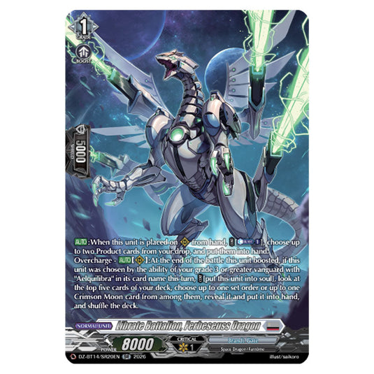 Librate Battalion, Ferbeseuss Dragon DZ-BT14/SR20EN card from the Cardfight!! Vanguard set Envoys of the Crimson Moon