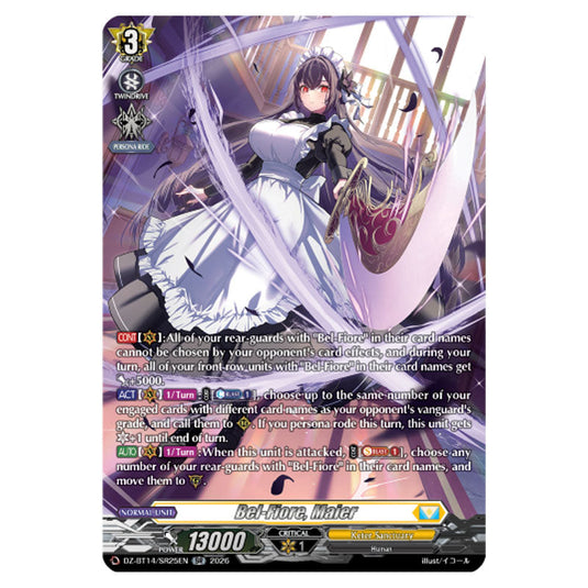 Bel-Fiore, Maier DZ-BT14/SR25EN card from the Cardfight!! Vanguard set Envoys of the Crimson Moon