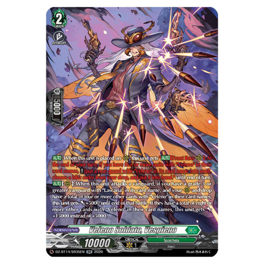 Veleno Soldato, Vespieno DZ-BT14/SR35EN card from the Cardfight!! Vanguard set Envoys of the Crimson Moon