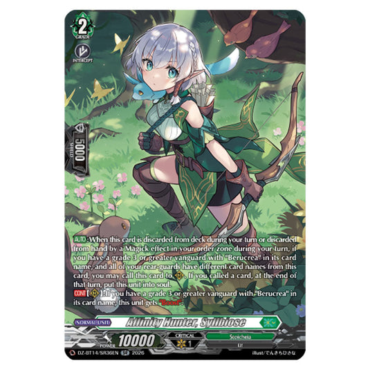 Affinity Hunter, Syllbiose DZ-BT14/SR36EN card from the Cardfight!! Vanguard set Envoys of the Crimson Moon