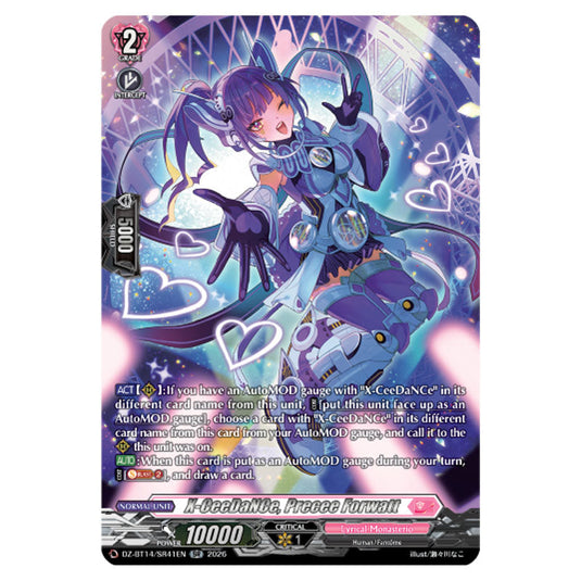 X-CeeDaNCe, Precee Forwatt DZ-BT14/SR41EN card from the Cardfight!! Vanguard set Envoys of the Crimson Moon