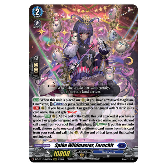 Spike Wildmaster, Farnchit DZ-BT15/008EN card from the Cardfight!! Vanguard set Strike of Illusionary Shadows