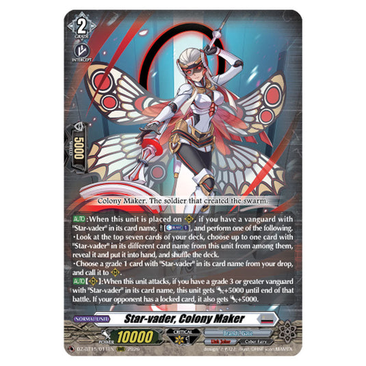 Star-vader, Colony Maker DZ-BT15/011EN card from the Cardfight!! Vanguard set Strike of Illusionary Shadows