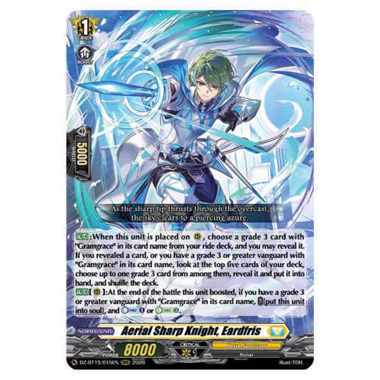 Aerial Sharp Knight, Eardfris DZ-BT15/015EN card from the Cardfight!! Vanguard set Strike of Illusionary Shadows