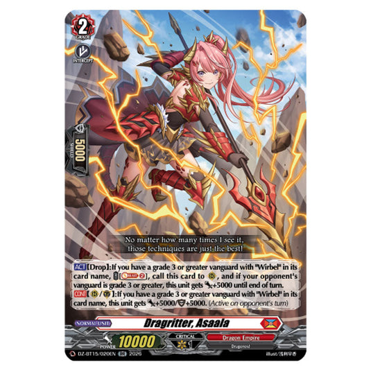 Dragritter, Asaala DZ-BT15/020EN card from the Cardfight!! Vanguard set Strike of Illusionary Shadows