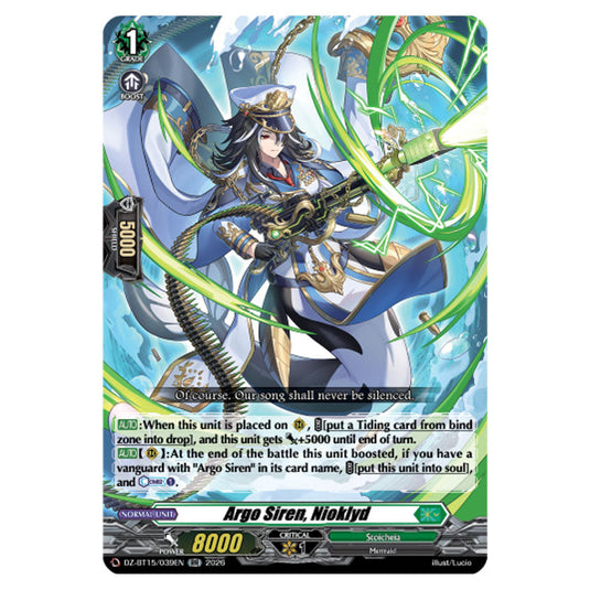 Argo Siren, Nioklyd DZ-BT15/039EN card from the Cardfight!! Vanguard set Strike of Illusionary Shadows