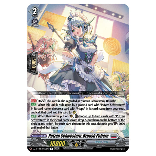 Putzen Schwestern, Bruush Poliere DZ-BT15/050EN card from the Cardfight!! Vanguard set Strike of Illusionary Shadows