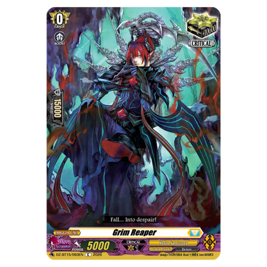 Grim Reaper DZ-BT15/093EN card from the Cardfight!! Vanguard set Strike of Illusionary Shadows