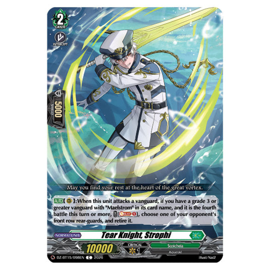 Tear Knight, Strophi DZ-BT15/098EN card from the Cardfight!! Vanguard set Strike of Illusionary Shadows