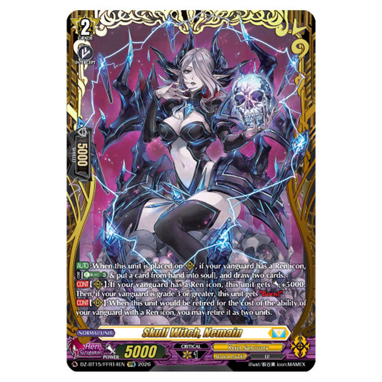 Skull Witch, Nemain DZ-BT15/FFR14EN card from the Cardfight!! Vanguard set Strike of Illusionary Shadows
