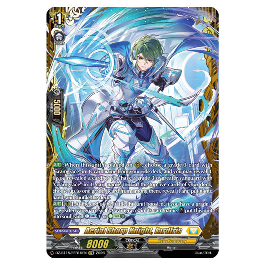 Aerial Sharp Knight, Eardfris DZ-BT15/FFR15EN card from the Cardfight!! Vanguard set Strike of Illusionary Shadows