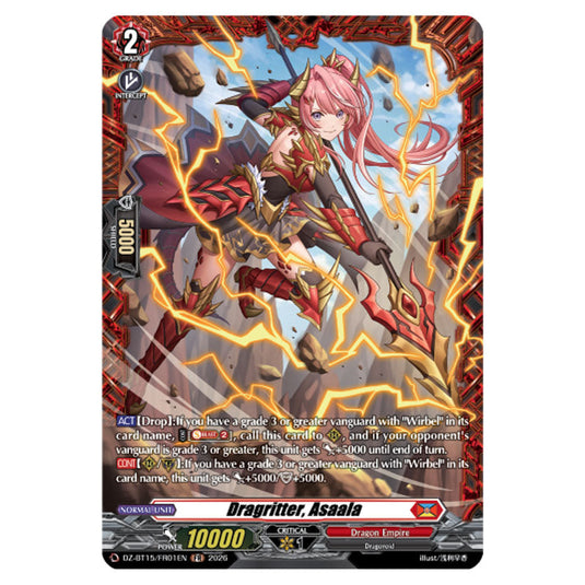 Dragritter, Asaala DZ-BT15/FR01EN card from the Cardfight!! Vanguard set Strike of Illusionary Shadows