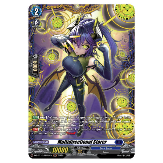 Multidirectional Starer DZ-BT15/FR14EN card from the Cardfight!! Vanguard set Strike of Illusionary Shadows