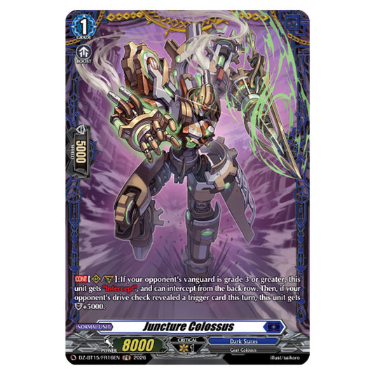 Juncture Colossus DZ-BT15/FR16EN card from the Cardfight!! Vanguard set Strike of Illusionary Shadows