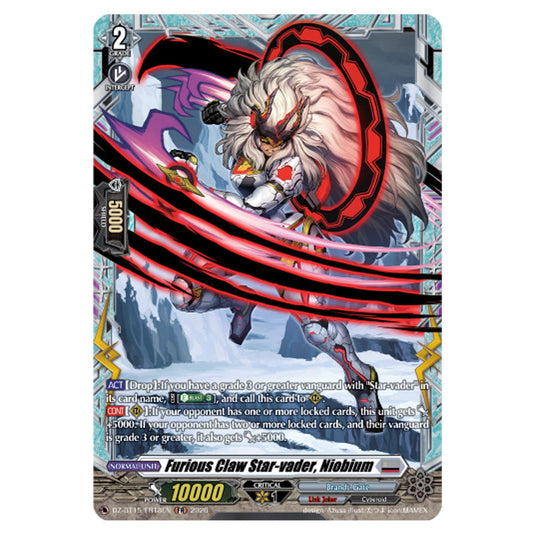 Furious Claw Star-vader, Niobium DZ-BT15/FR18EN card from the Cardfight!! Vanguard set Strike of Illusionary Shadows