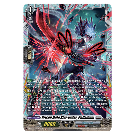 Prison Gate Star-vader, Palladium DZ-BT15/FR19EN card from the Cardfight!! Vanguard set Strike of Illusionary Shadows